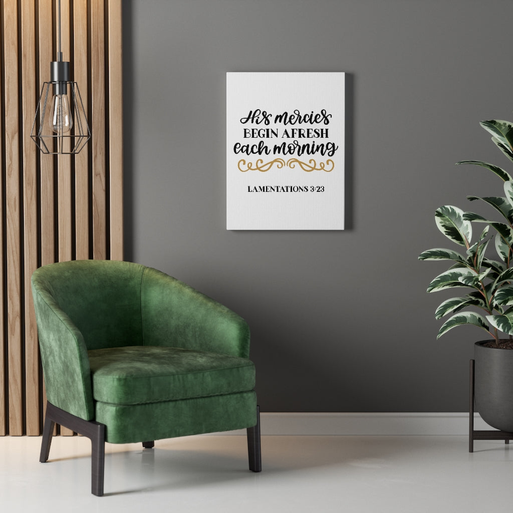 Scripture Walls Morning Lamentations 3:23 Bible Verse Canvas Christian Wall Art Ready to Hang Unframed-Express Your Love Gifts