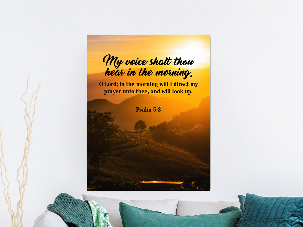 Scripture Walls Morning Prayer Psalm 5:3 Christian Home Decor Bible Art Unframed-Express Your Love Gifts