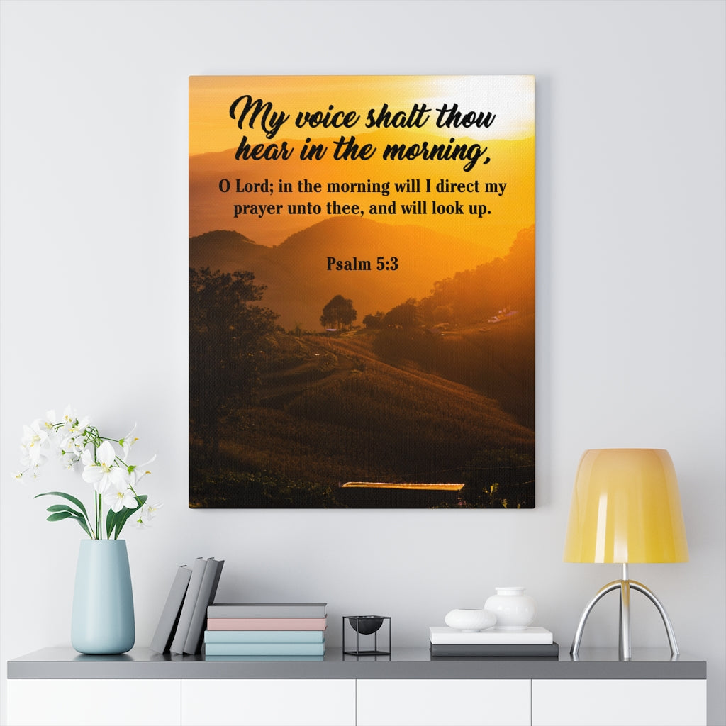 Scripture Walls Morning Prayer Psalm 5:3 Christian Home Decor Bible Art Unframed-Express Your Love Gifts