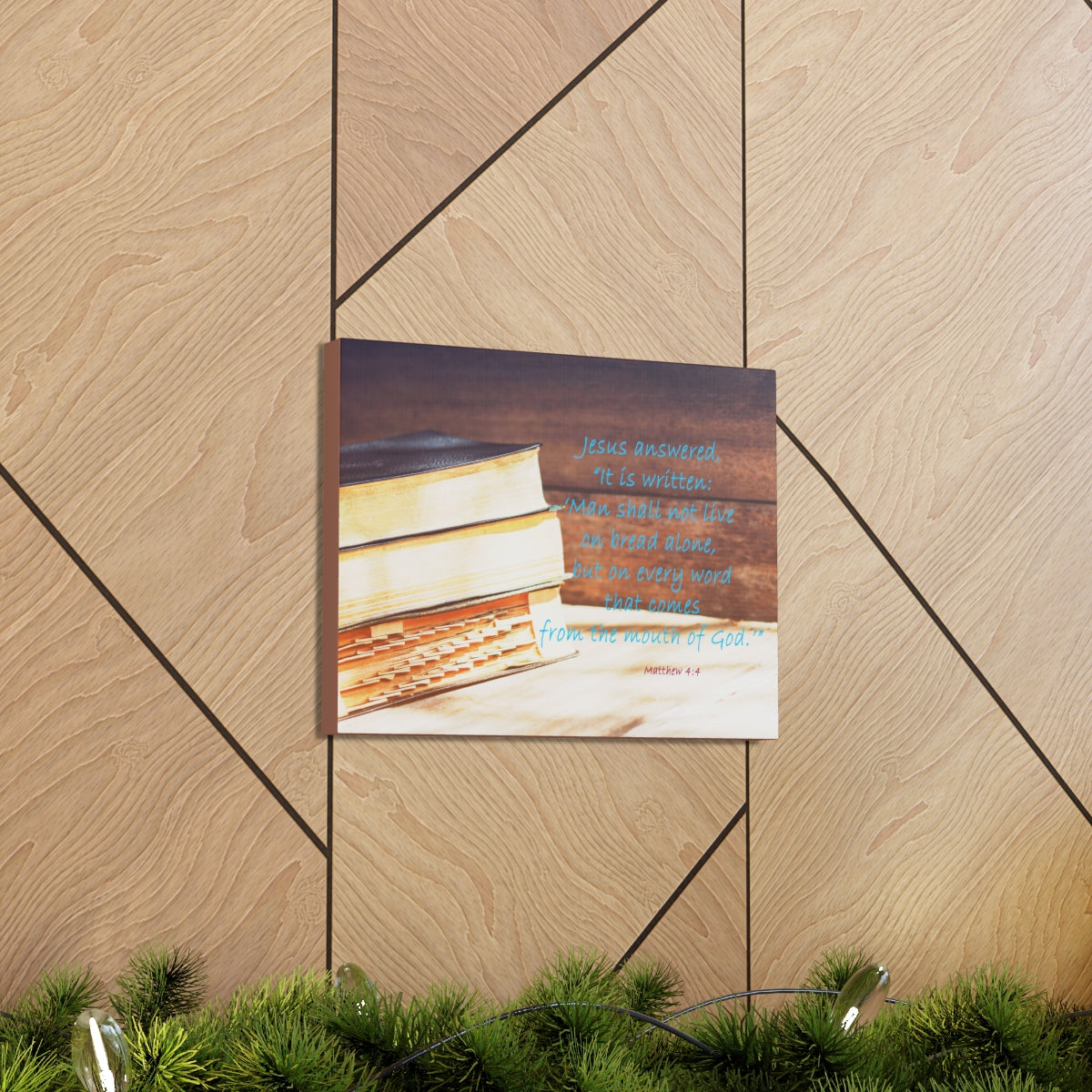 Scripture Walls Mouth Of God Matthew 4:4 Bible Verse Canvas Christian Wall Art Bible Verse Print Ready To Hang Unframed-Express Your Love Gifts