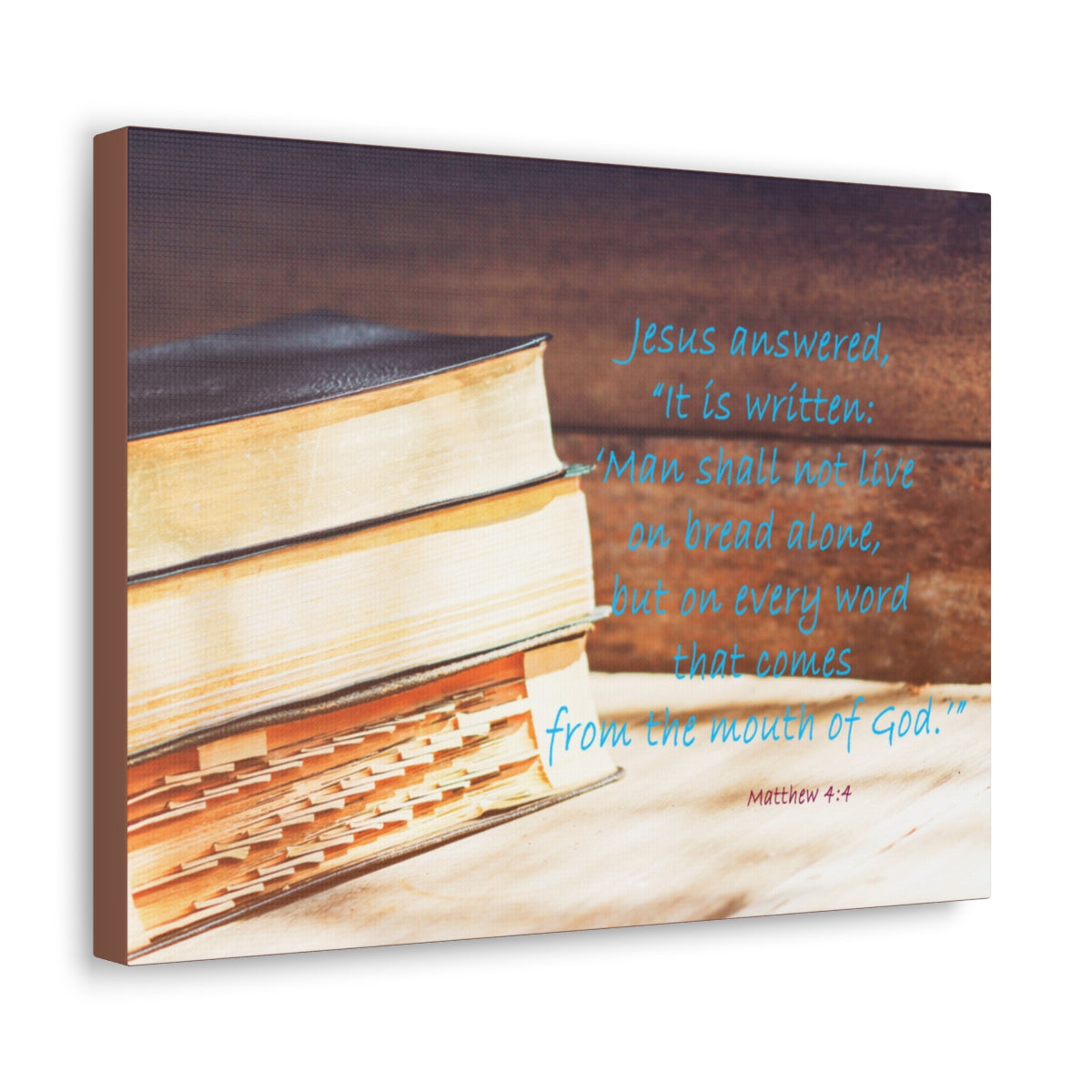 Scripture Walls Mouth Of God Matthew 4:4 Bible Verse Canvas Christian Wall Art Bible Verse Print Ready To Hang Unframed-Express Your Love Gifts