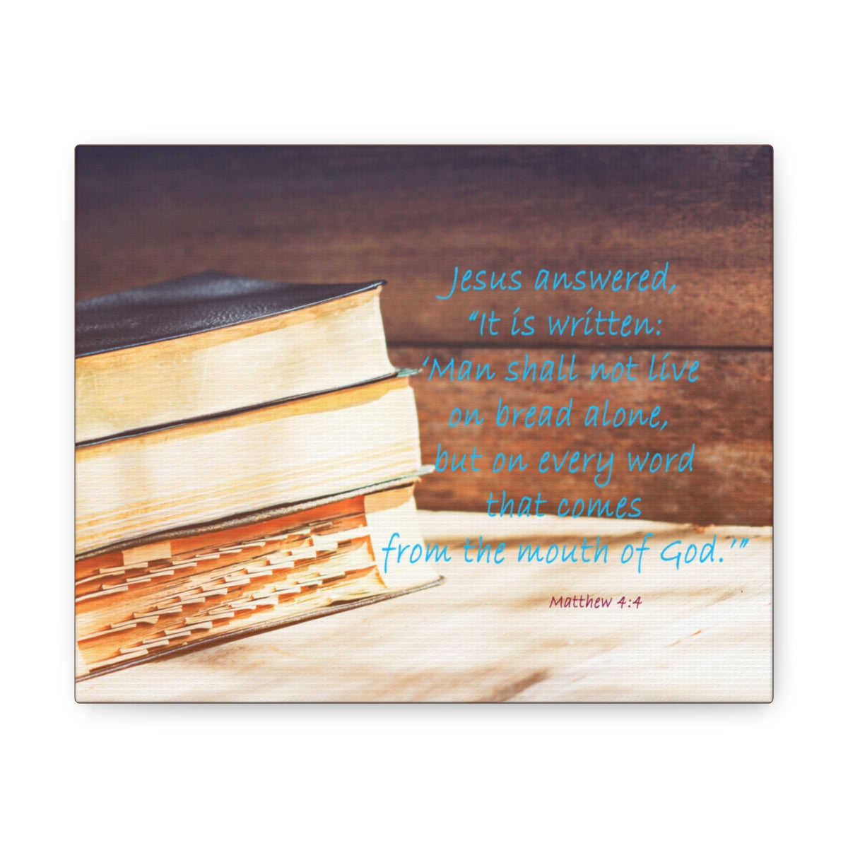 Scripture Walls Mouth Of God Matthew 4:4 Bible Verse Canvas Christian Wall Art Bible Verse Print Ready To Hang Unframed-Express Your Love Gifts