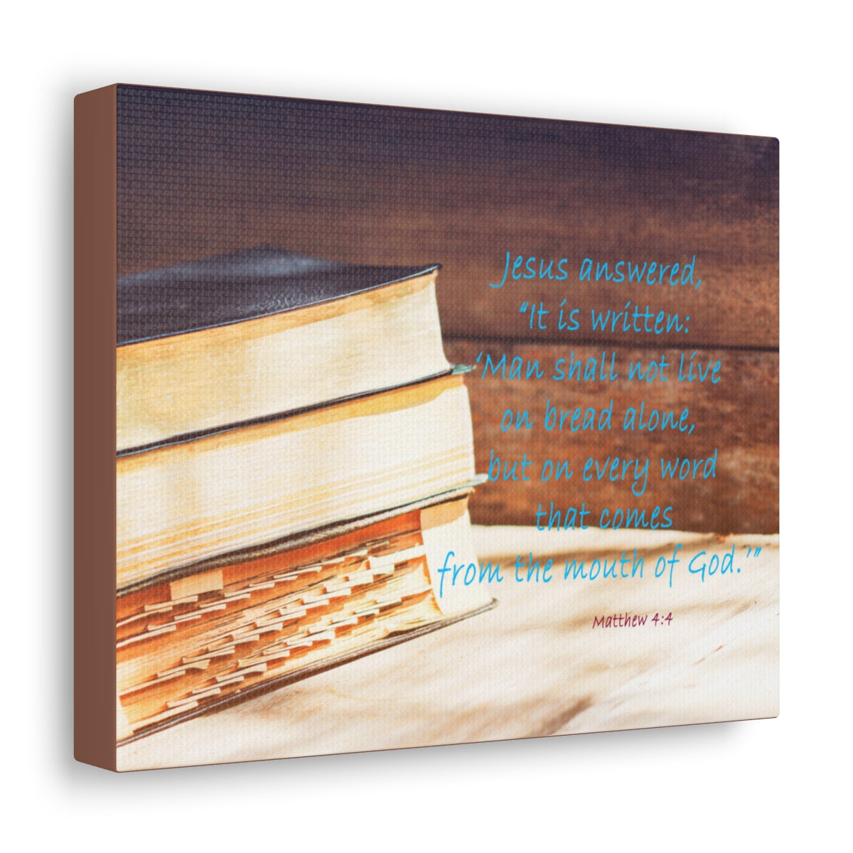 Scripture Walls Mouth Of God Matthew 4:4 Bible Verse Canvas Christian Wall Art Bible Verse Print Ready To Hang Unframed-Express Your Love Gifts