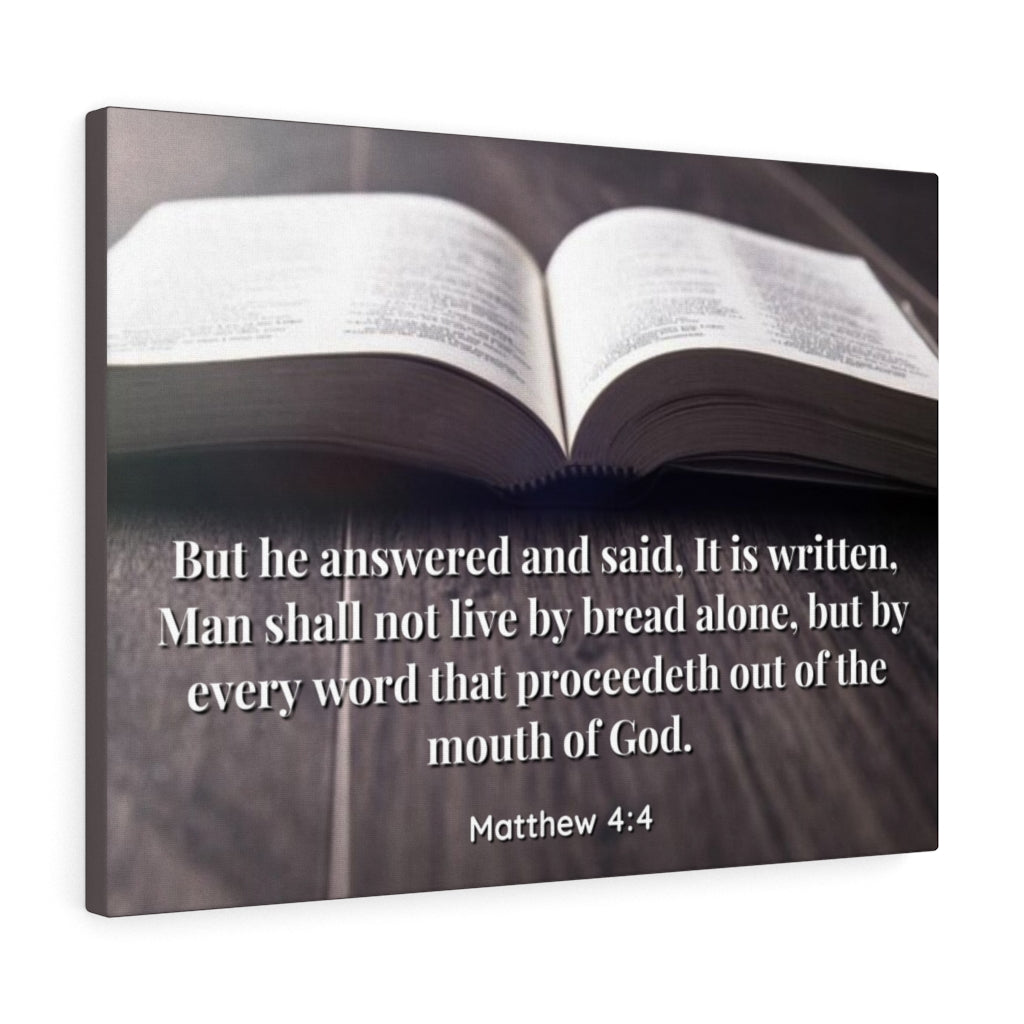 Scripture Walls Mouth Of God Matthew 4:4 Bible Verse Canvas Christian Wall Art Ready to Hang Unframed-Express Your Love Gifts