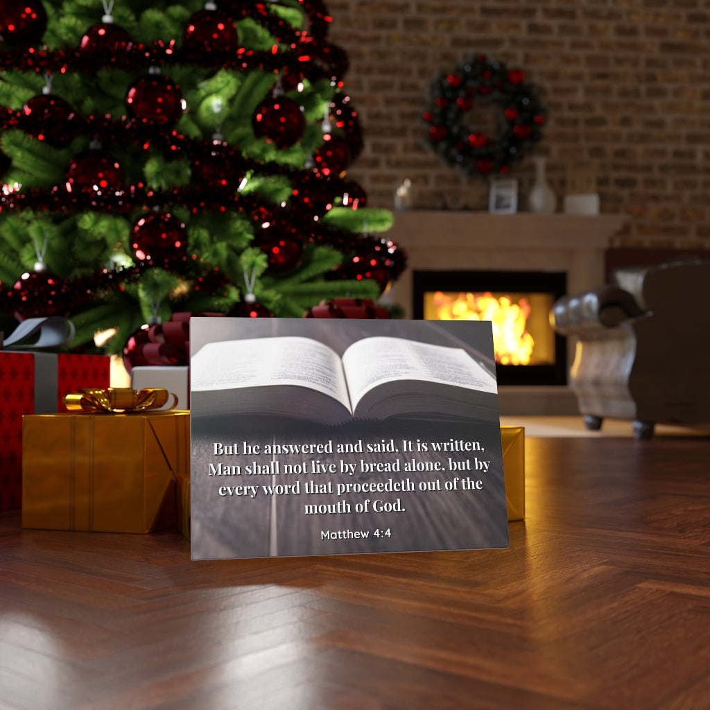 Scripture Walls Mouth Of God Matthew 4:4 Bible Verse Canvas Christian Wall Art Ready to Hang Unframed-Express Your Love Gifts