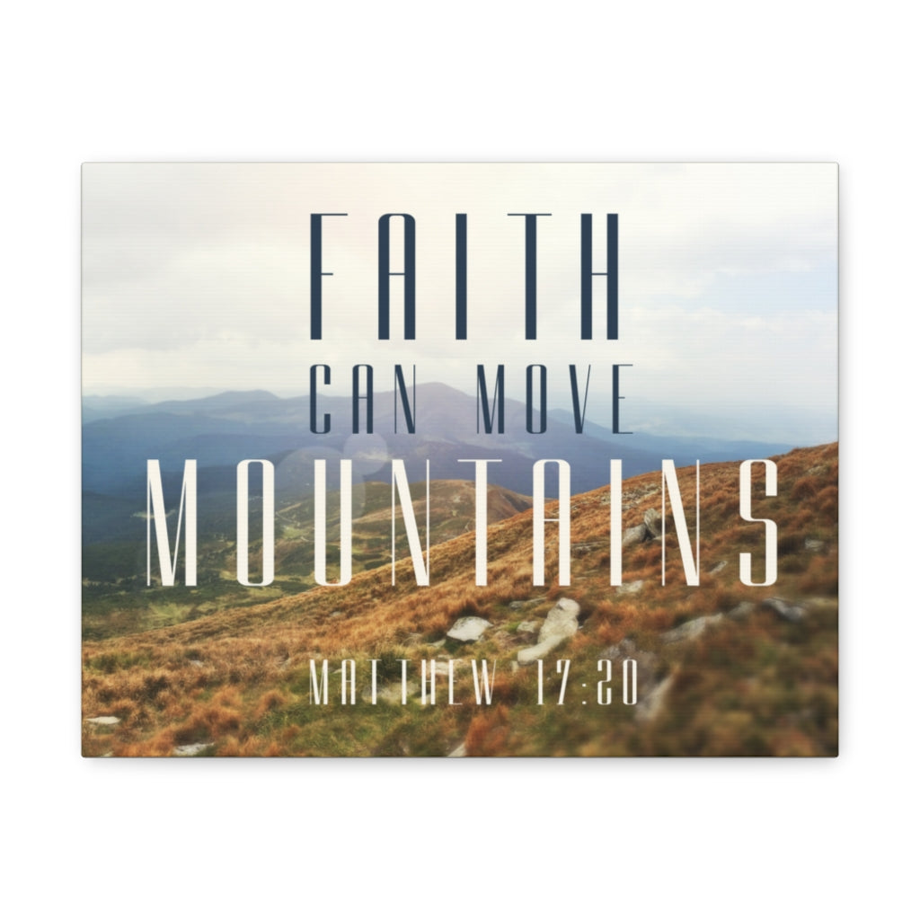 Scripture Walls Move Mountains Matthew 17:20 Bible Verse Canvas Christian Wall Art Ready to Hang Unframed-Express Your Love Gifts