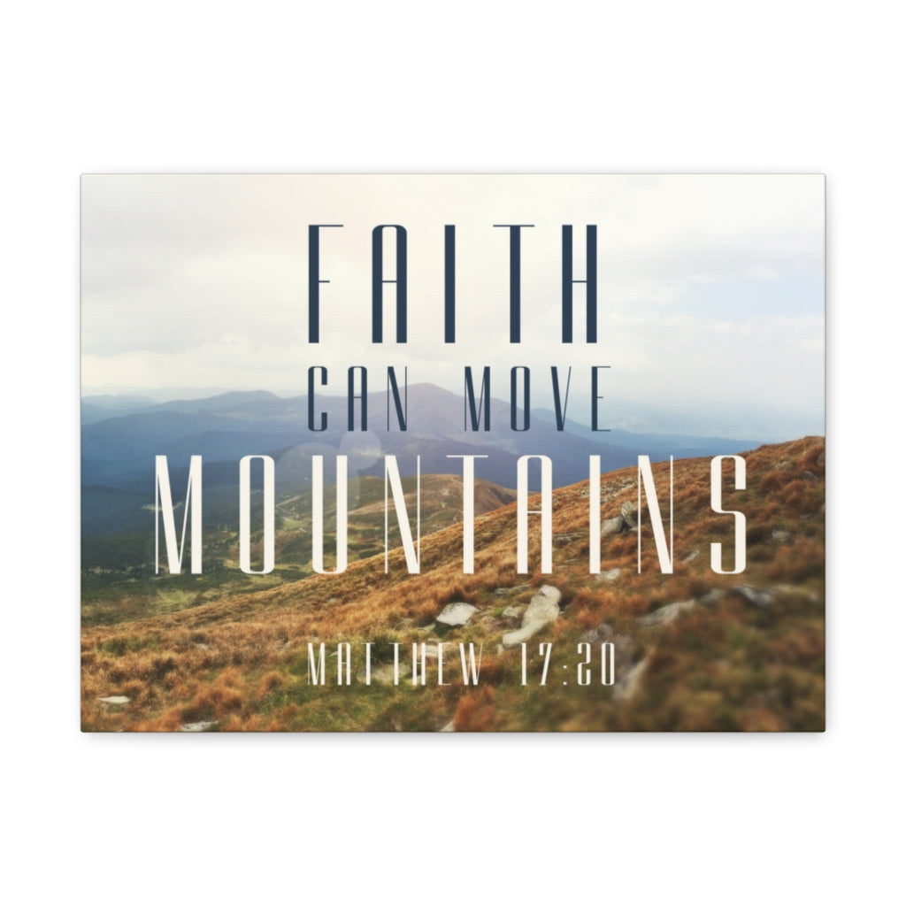 Scripture Walls Move Mountains Matthew 17:20 Bible Verse Canvas Christian Wall Art Ready to Hang Unframed-Express Your Love Gifts