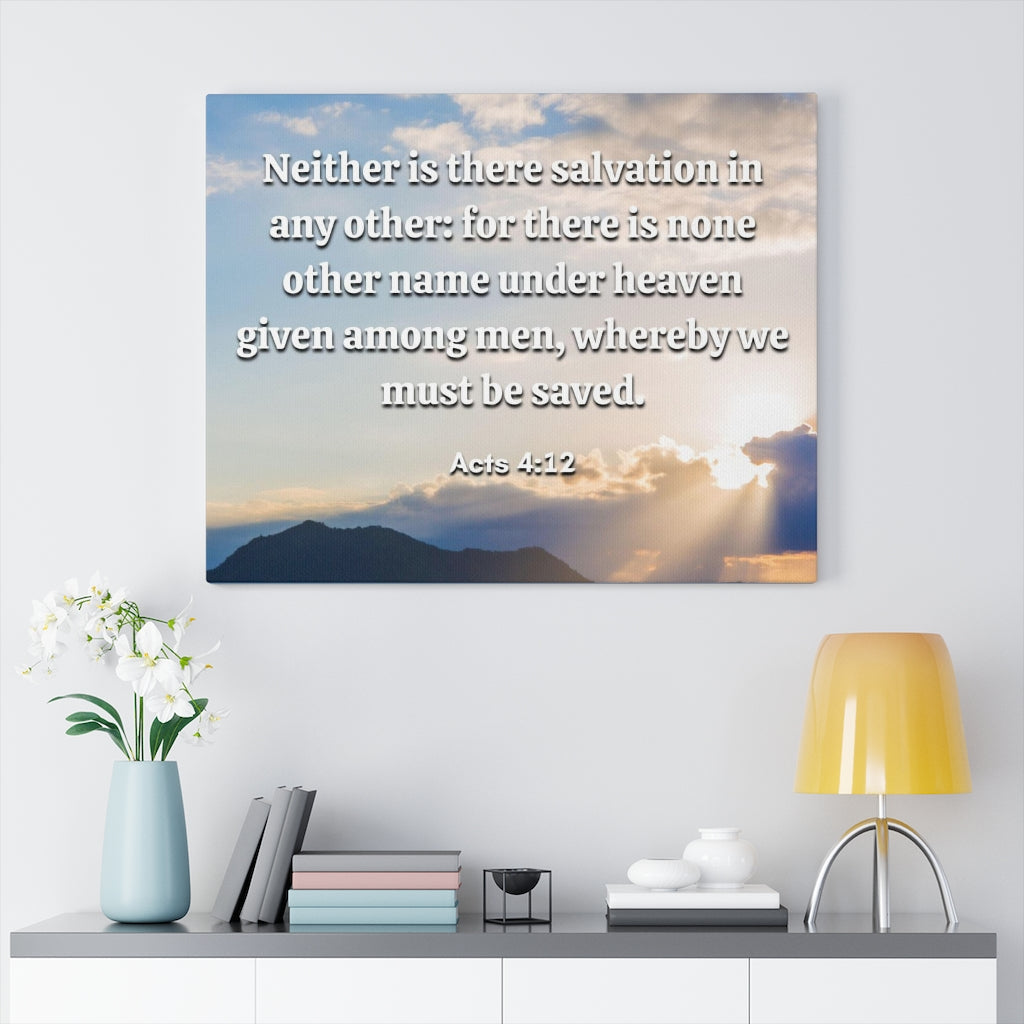 Scripture Walls Must Be Saved Acts 4:12 Bible Verse Canvas Christian Wall Art Ready to Hang Unframed-Express Your Love Gifts