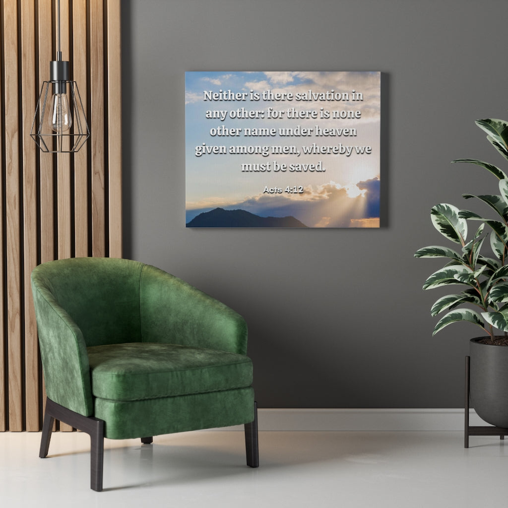 Scripture Walls Must Be Saved Acts 4:12 Bible Verse Canvas Christian Wall Art Ready to Hang Unframed-Express Your Love Gifts