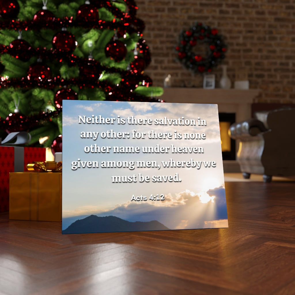 Scripture Walls Must Be Saved Acts 4:12 Bible Verse Canvas Christian Wall Art Ready to Hang Unframed-Express Your Love Gifts
