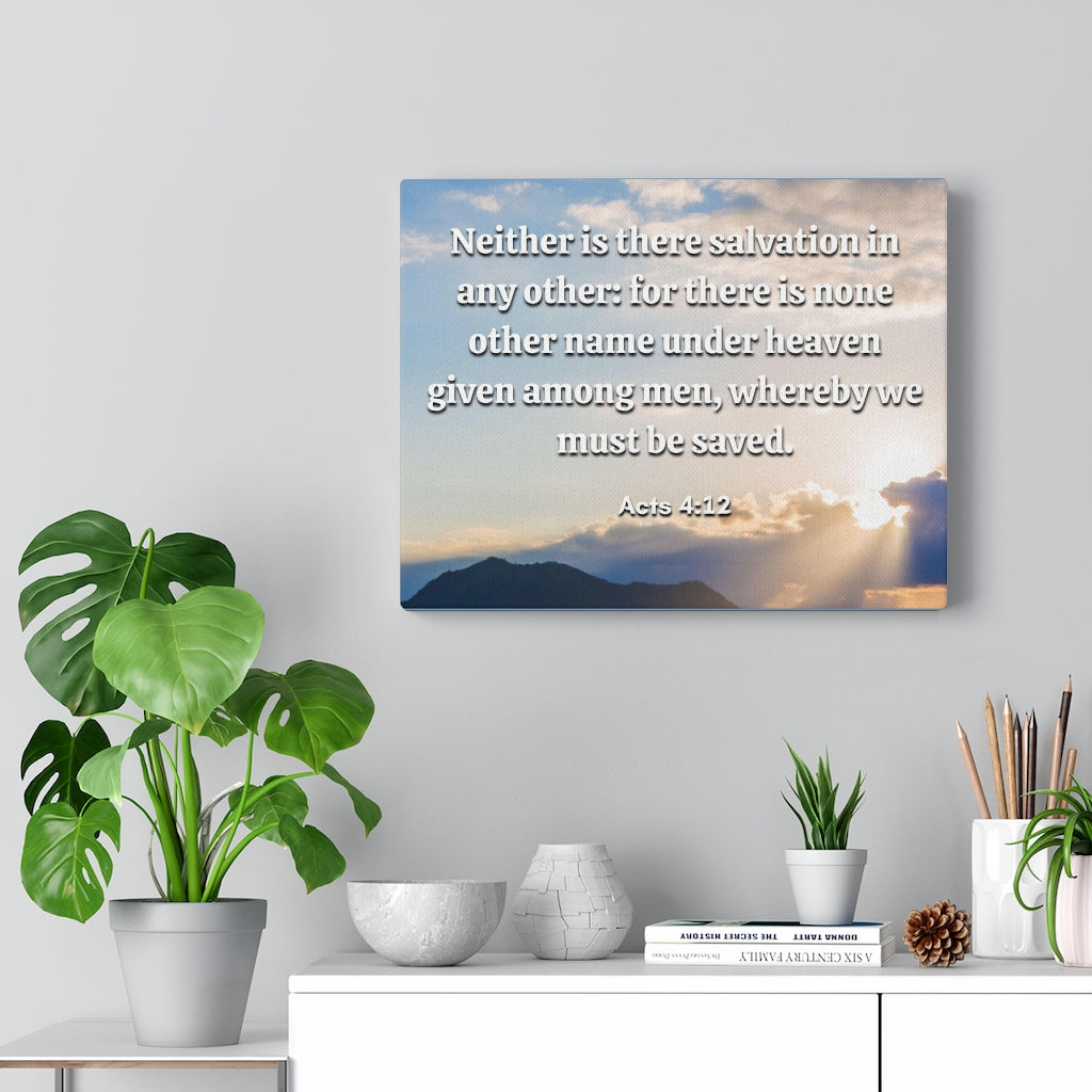 Scripture Walls Must Be Saved Acts 4:12 Bible Verse Canvas Christian Wall Art Ready to Hang Unframed-Express Your Love Gifts