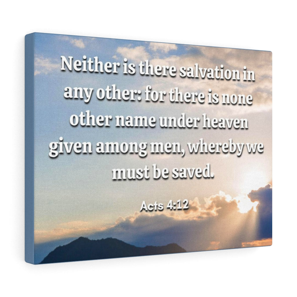 Scripture Walls Must Be Saved Acts 4:12 Bible Verse Canvas Christian Wall Art Ready to Hang Unframed-Express Your Love Gifts