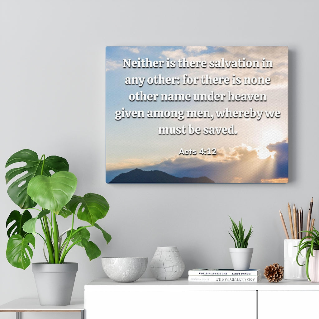Scripture Walls Must Be Saved Acts 4:12 Bible Verse Canvas Christian Wall Art Ready to Hang Unframed-Express Your Love Gifts