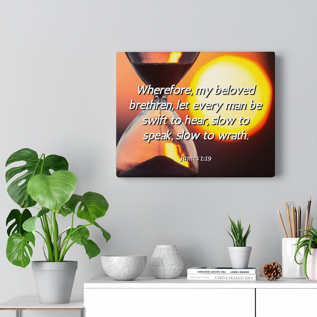 Scripture Walls My Beloved Brethren James 1:19 Bible Verse Canvas Christian Wall Art Ready to Hang Unframed-Express Your Love Gifts