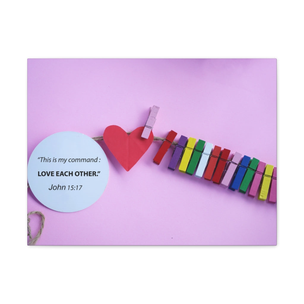 Scripture Walls My Command John 15:17 Bible Verse Canvas Christian Wall Art Ready to Hang Unframed-Express Your Love Gifts