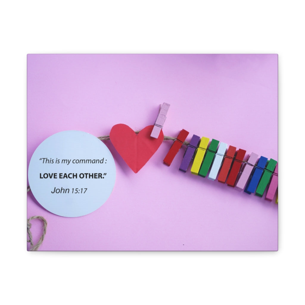 Scripture Walls My Command John 15:17 Bible Verse Canvas Christian Wall Art Ready to Hang Unframed-Express Your Love Gifts