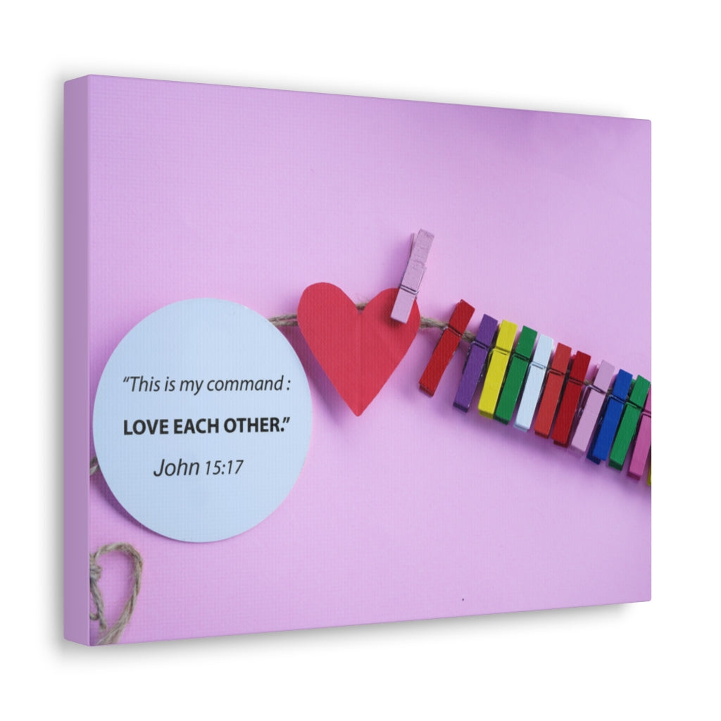 Scripture Walls My Command John 15:17 Bible Verse Canvas Christian Wall Art Ready to Hang Unframed-Express Your Love Gifts