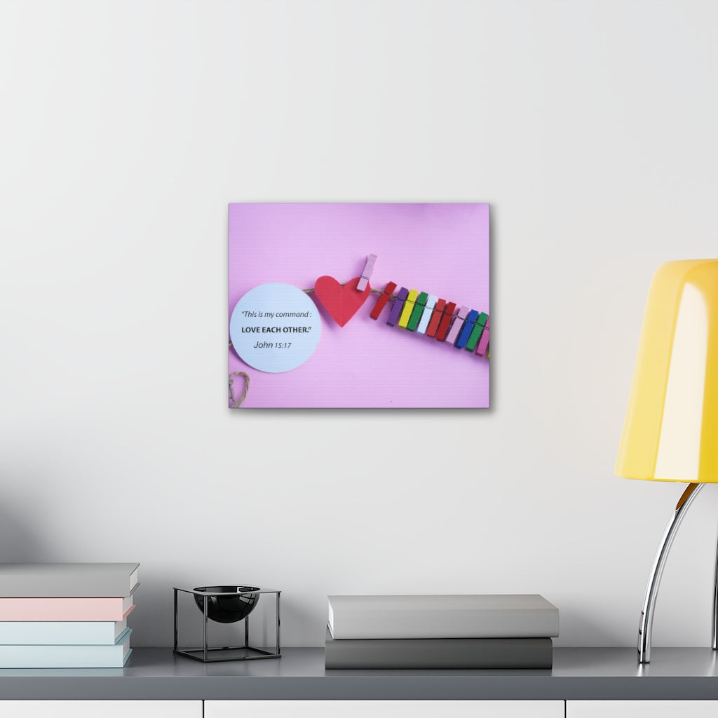 Scripture Walls My Command John 15:17 Bible Verse Canvas Christian Wall Art Ready to Hang Unframed-Express Your Love Gifts