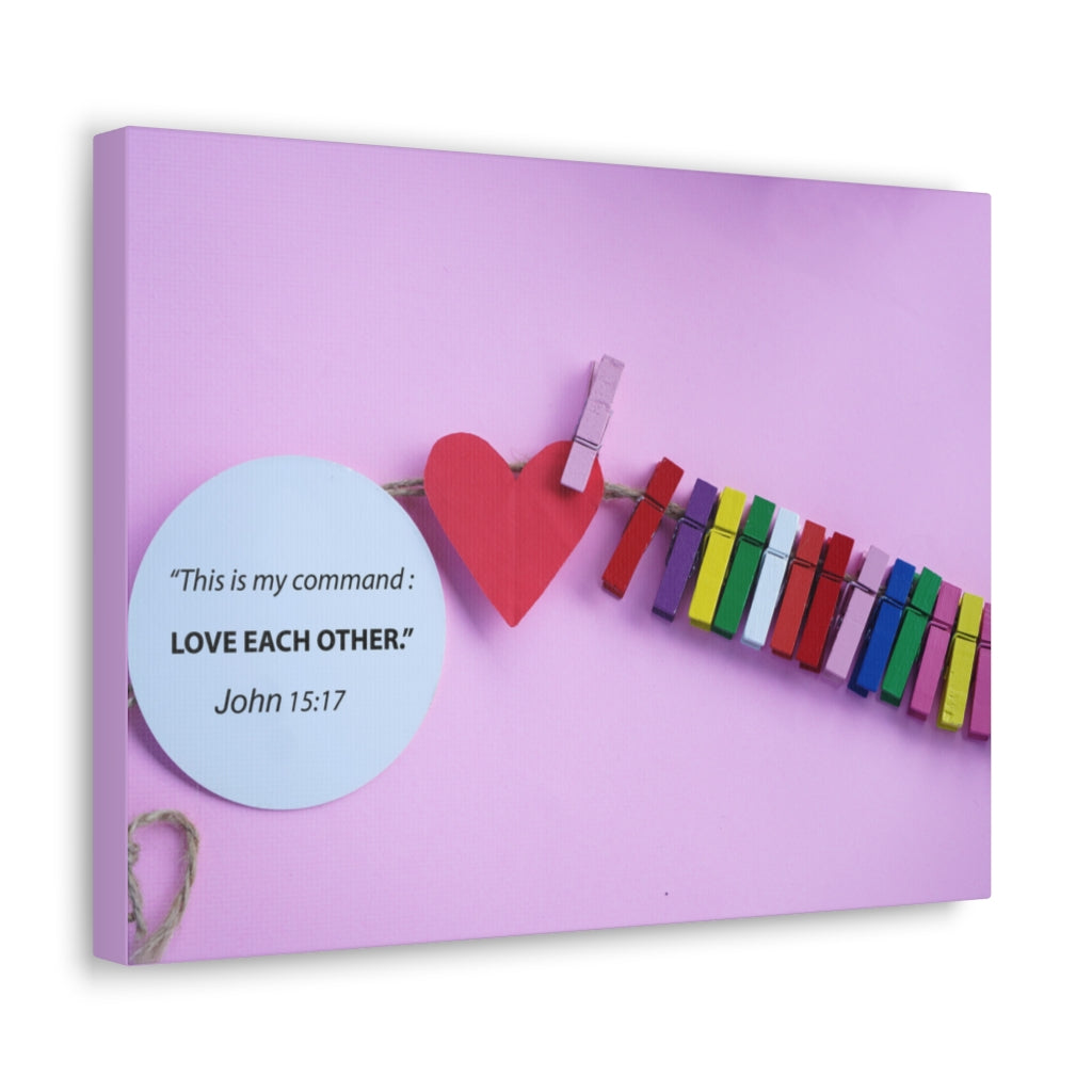 Scripture Walls My Command John 15:17 Bible Verse Canvas Christian Wall Art Ready to Hang Unframed-Express Your Love Gifts