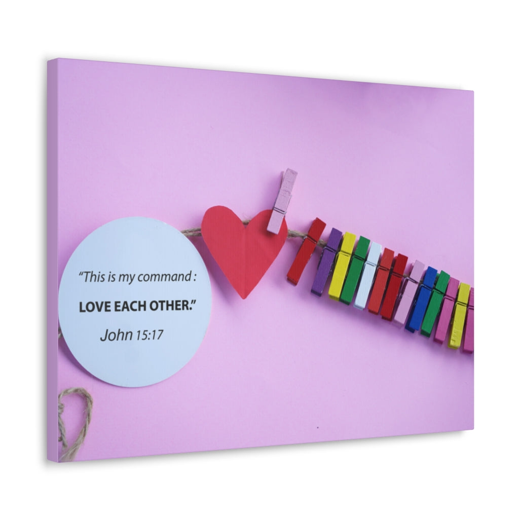 Scripture Walls My Command John 15:17 Bible Verse Canvas Christian Wall Art Ready to Hang Unframed-Express Your Love Gifts