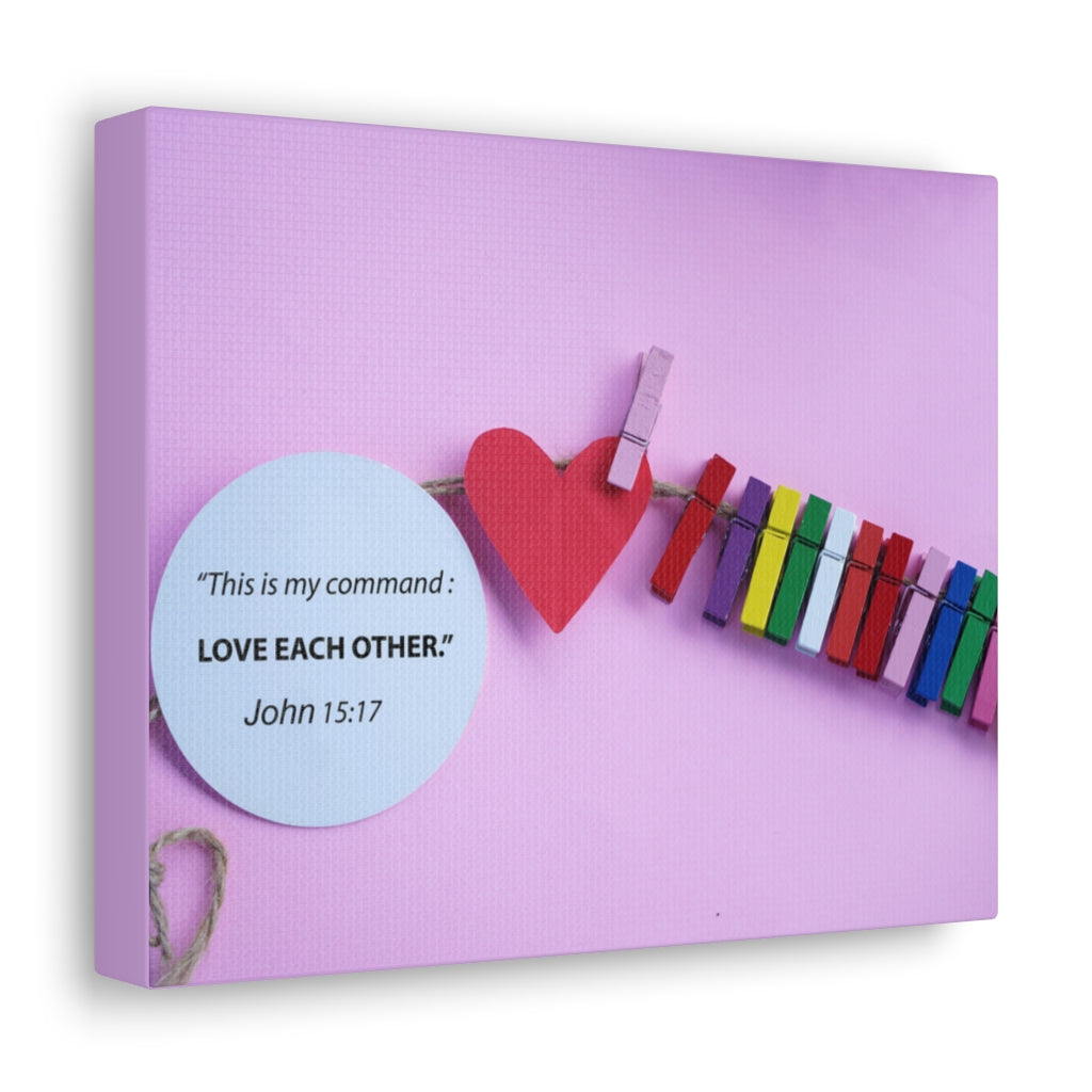 Scripture Walls My Command John 15:17 Bible Verse Canvas Christian Wall Art Ready to Hang Unframed-Express Your Love Gifts