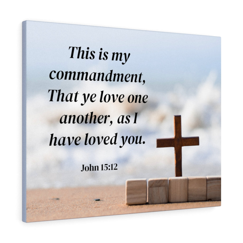 Scripture Walls My Commandment John 15:12 Bible Verse Canvas Christian Wall Art Ready to Hang Unframed-Express Your Love Gifts