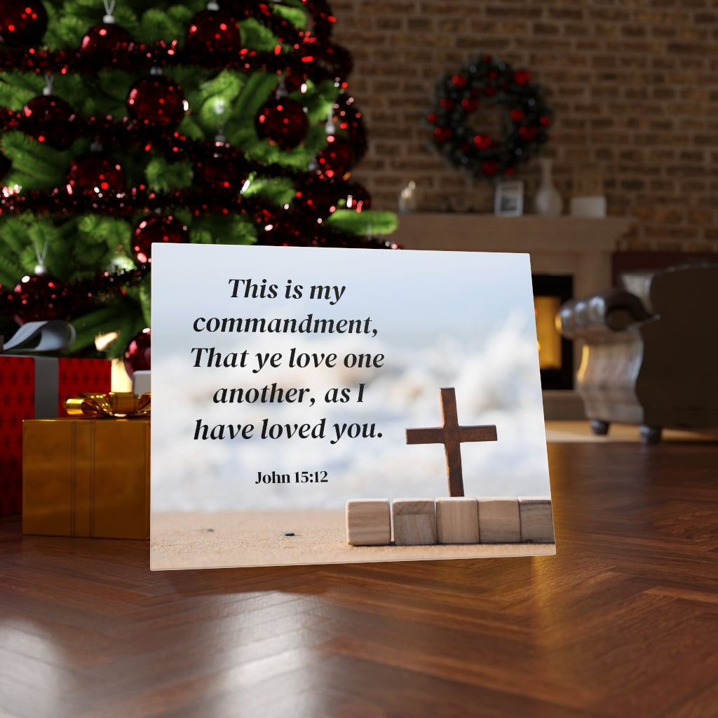 Scripture Walls My Commandment John 15:12 Bible Verse Canvas Christian Wall Art Ready to Hang Unframed-Express Your Love Gifts
