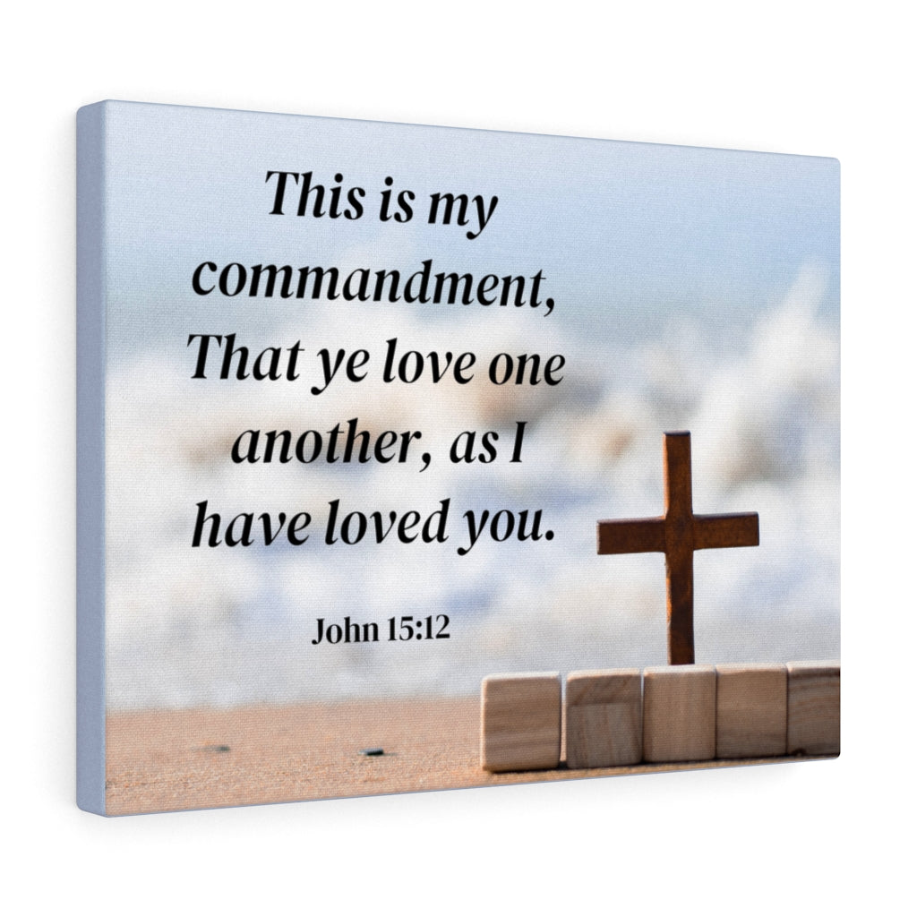 Scripture Walls My Commandment John 15:12 Bible Verse Canvas Christian Wall Art Ready to Hang Unframed-Express Your Love Gifts