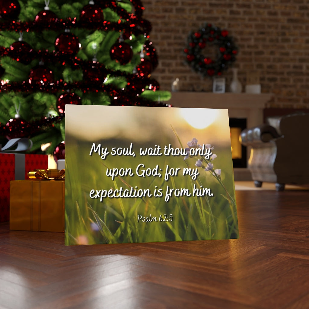 Scripture Walls My Expectation Psalm 62:5 Bible Verse Canvas Christian Wall Art Ready to Hang Unframed-Express Your Love Gifts