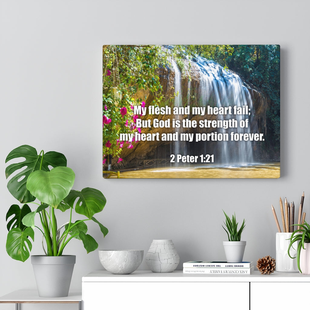 Scripture Walls My Flesh and My Heart Psalm 73:26 Bible Verse Canvas Christian Wall Art Ready to Hang Unframed-Express Your Love Gifts