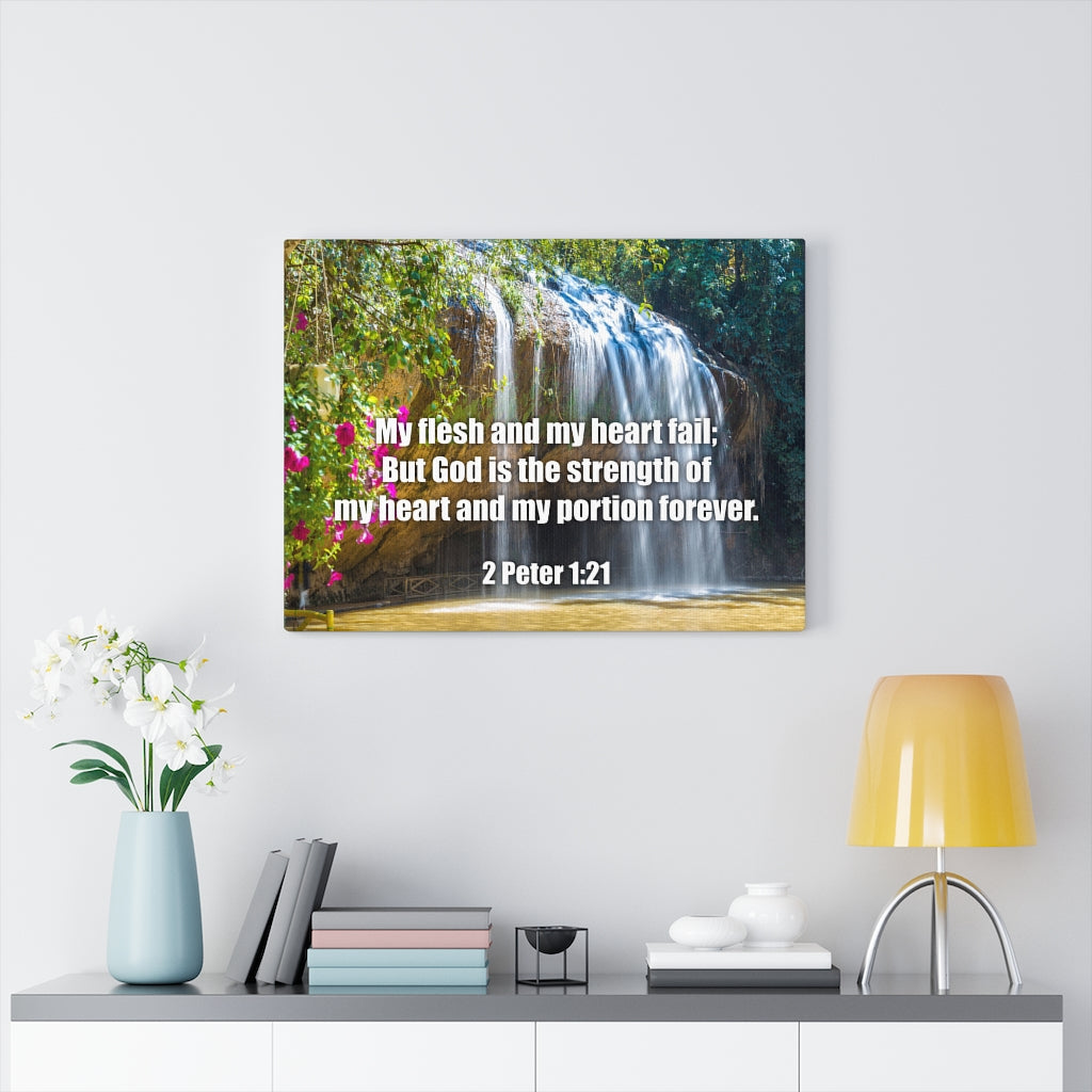 Scripture Walls My Flesh and My Heart Psalm 73:26 Bible Verse Canvas Christian Wall Art Ready to Hang Unframed-Express Your Love Gifts