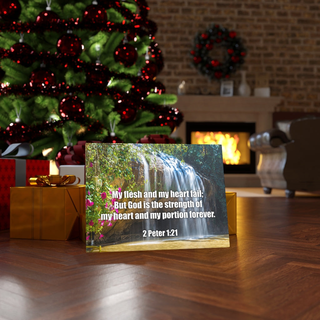 Scripture Walls My Flesh and My Heart Psalm 73:26 Bible Verse Canvas Christian Wall Art Ready to Hang Unframed-Express Your Love Gifts