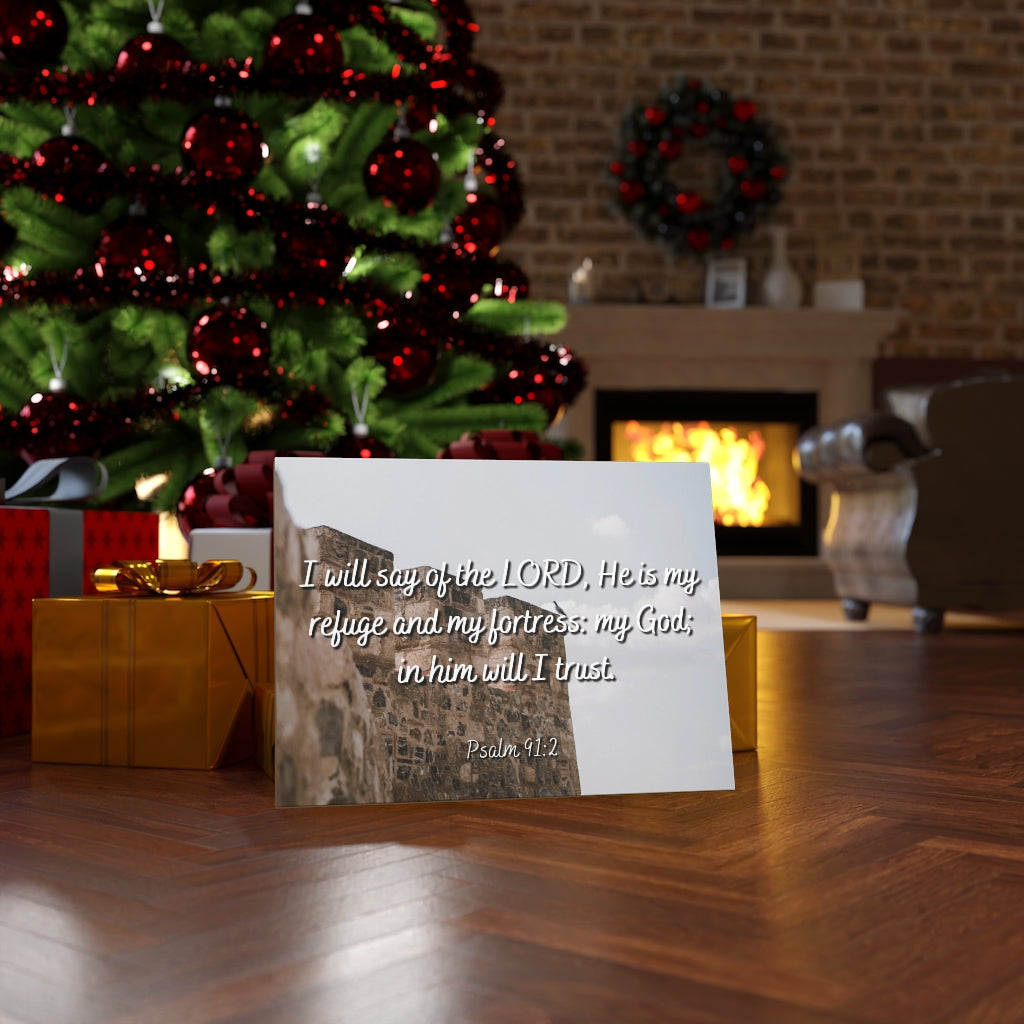 Scripture Walls My Fortress Psalms 91:2 Bible Verse Canvas Christian Wall Art Ready to Hang Unframed-Express Your Love Gifts