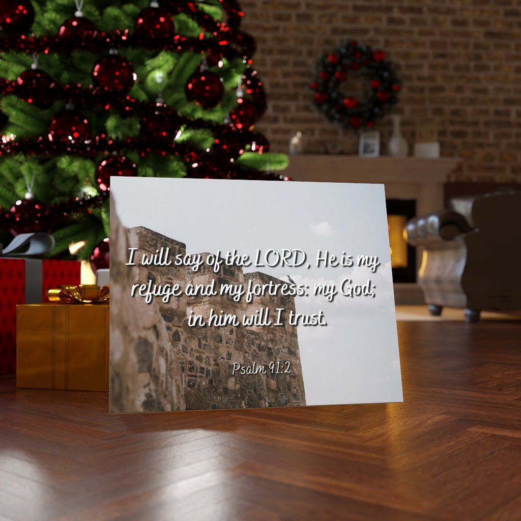 Scripture Walls My Fortress Psalms 91:2 Bible Verse Canvas Christian Wall Art Ready to Hang Unframed-Express Your Love Gifts