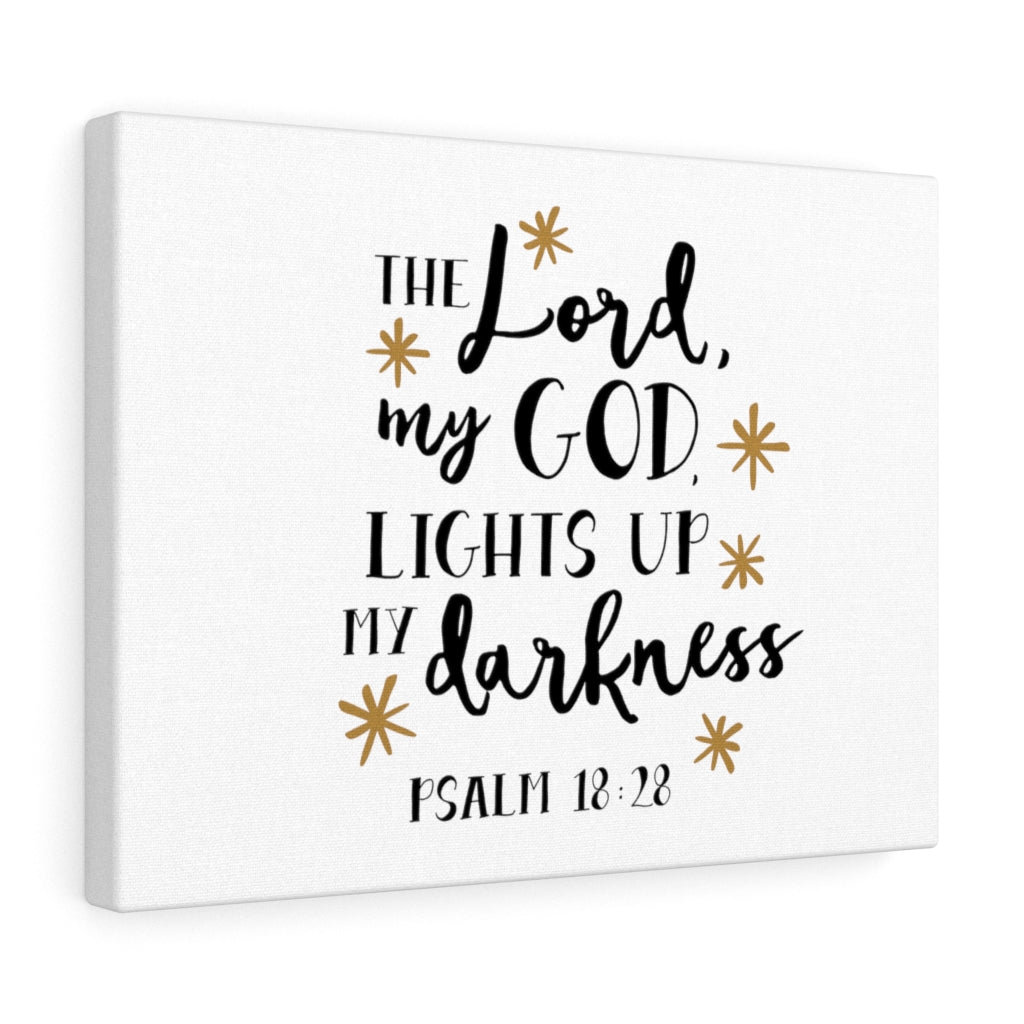 Scripture Walls My God Lights Up Psalm 18:28 Bible Verse Canvas Christian Wall Art Ready to Hang Unframed-Express Your Love Gifts
