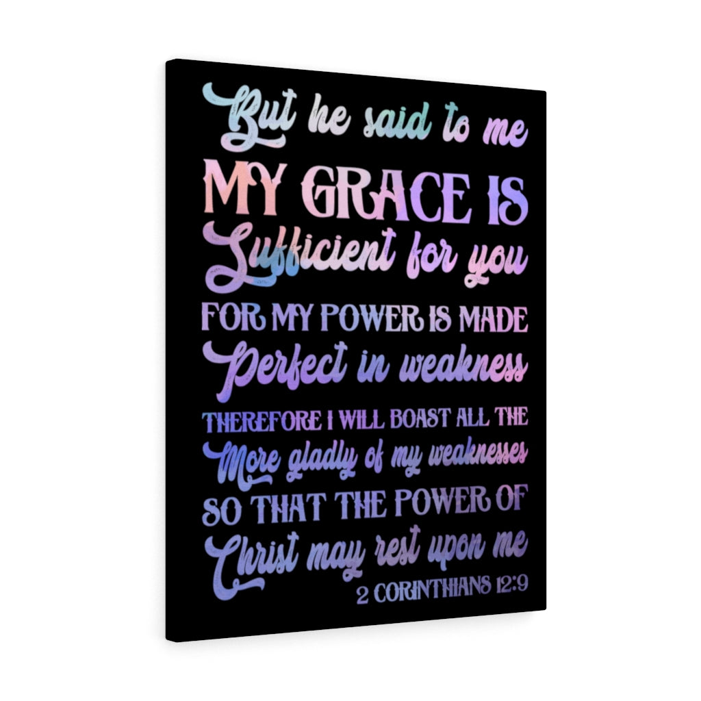 Scripture Walls My Grace Is Sufficient 2 Corinthians 12:9 Bible Verse Canvas Christian Wall Art Ready to Hang Unframed-Express Your Love Gifts