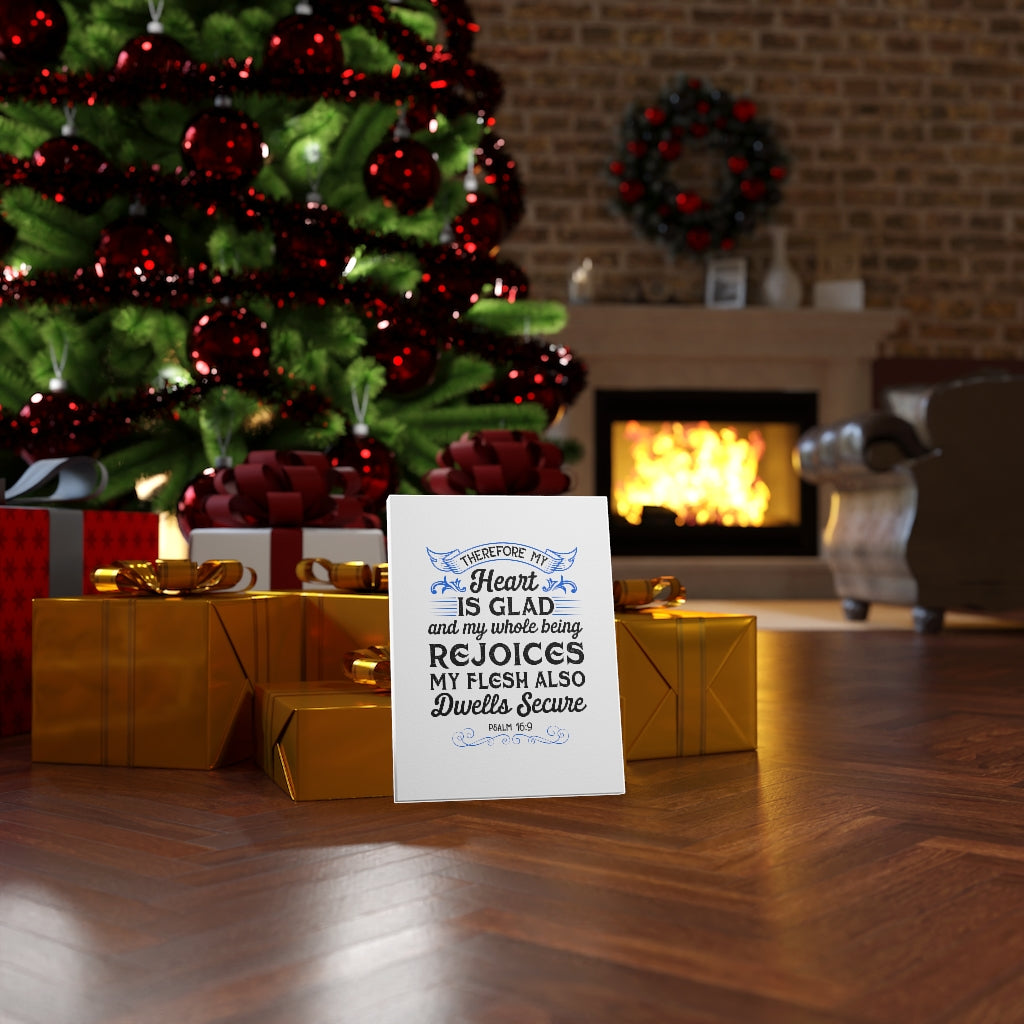 Scripture Walls My Heart Is Glad Psalm 16:9 Bible Verse Canvas Christian Wall Art Ready to Hang Unframed-Express Your Love Gifts