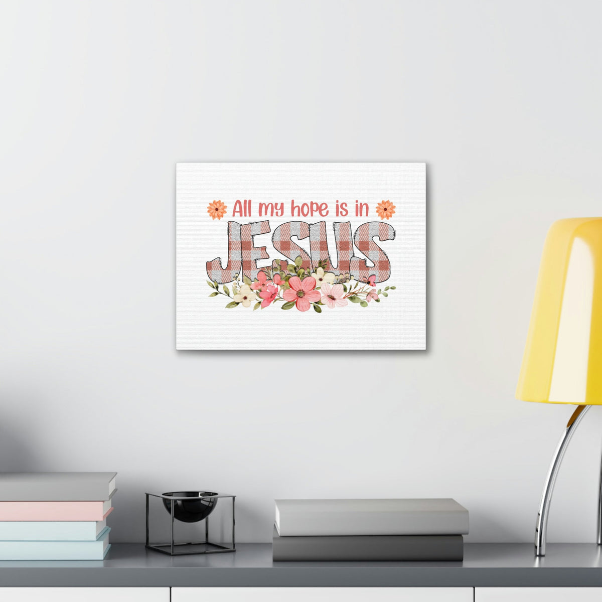 Scripture Walls My Hope Is In Jesus Psalms 40:1 Flowers Christian Wall Art Bible Verse Print Ready to Hang Unframed-Express Your Love Gifts