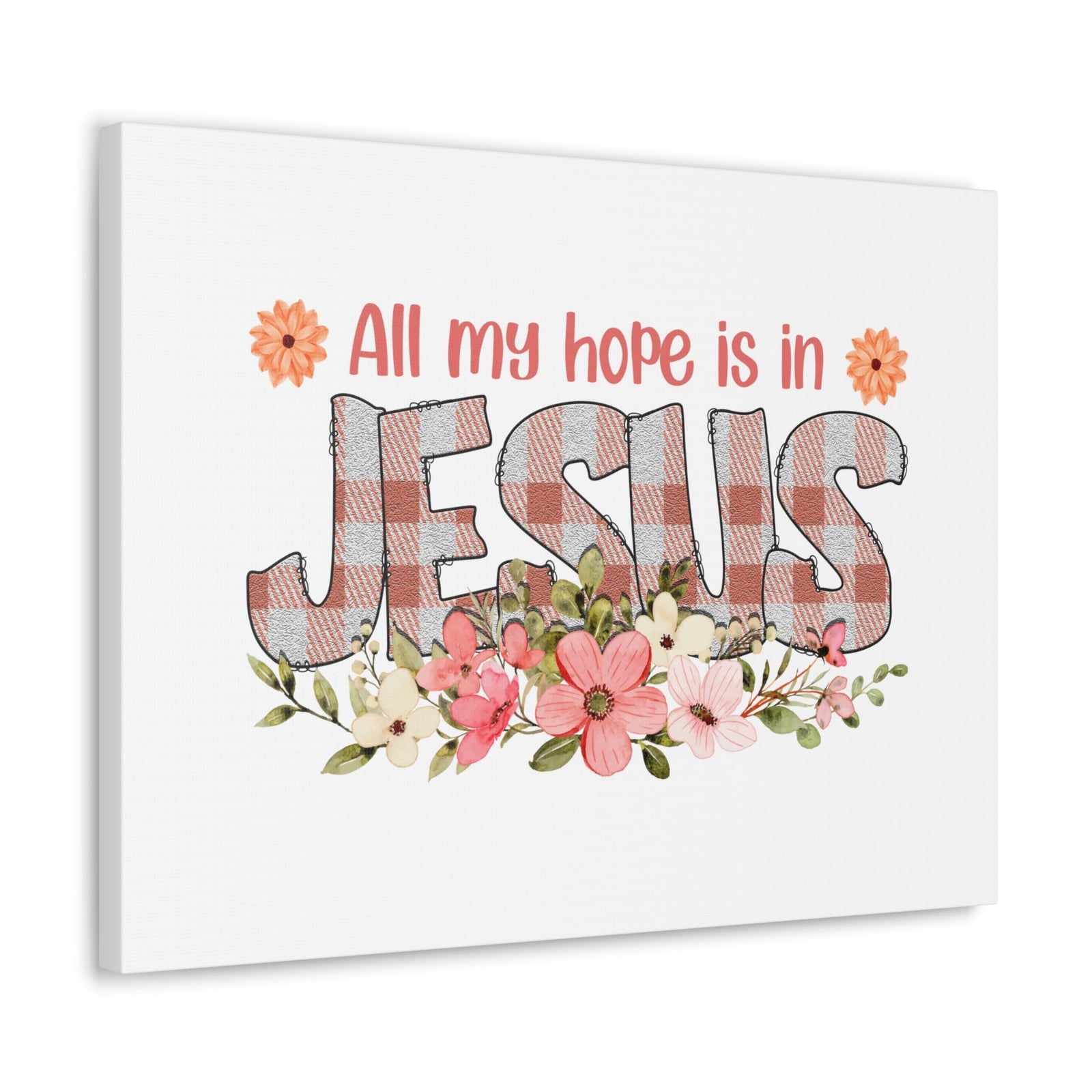 Scripture Walls My Hope Is In Jesus Psalms 40:1 Flowers Christian Wall Art Bible Verse Print Ready to Hang Unframed-Express Your Love Gifts
