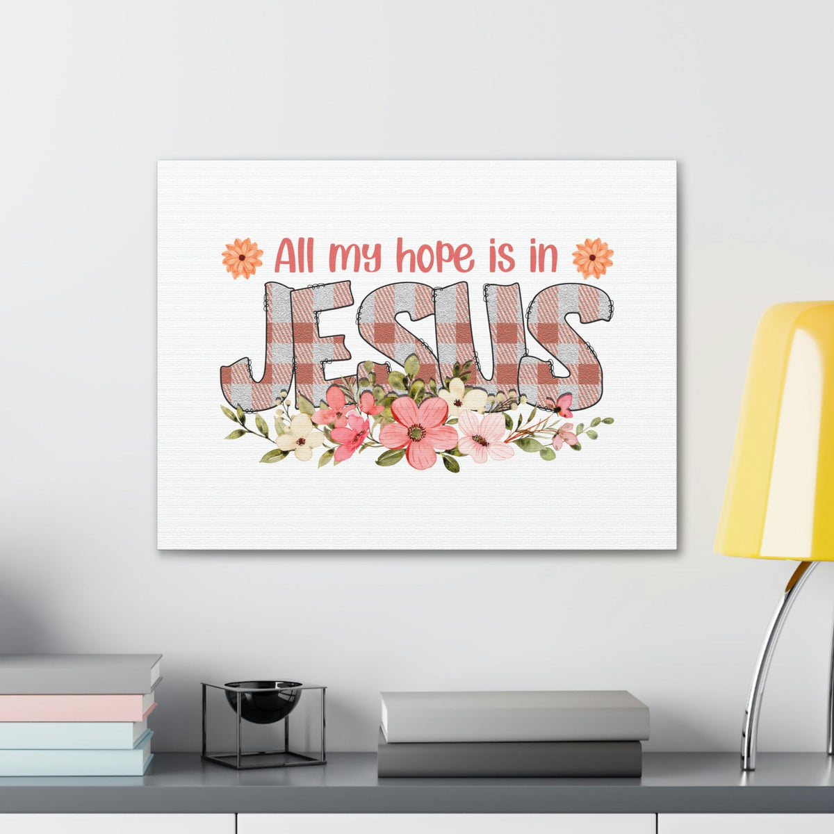 Scripture Walls My Hope Is In Jesus Psalms 40:1 Flowers Christian Wall Art Bible Verse Print Ready to Hang Unframed-Express Your Love Gifts