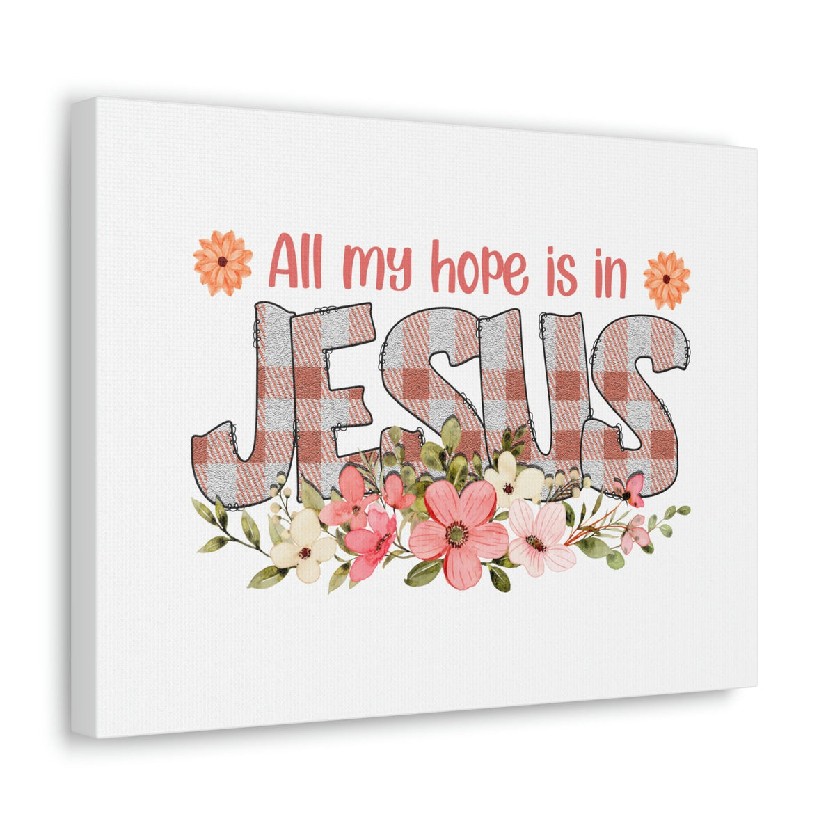 Scripture Walls My Hope Is In Jesus Psalms 40:1 Flowers Christian Wall Art Bible Verse Print Ready to Hang Unframed-Express Your Love Gifts