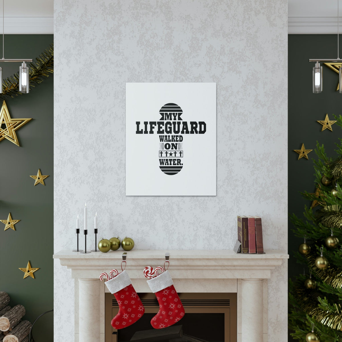 Scripture Walls My Lifeguard Walked On Water Matthew 14:29-31 Christian Wall Art Bible Verse Print Ready to Hang Unframed-Express Your Love Gifts