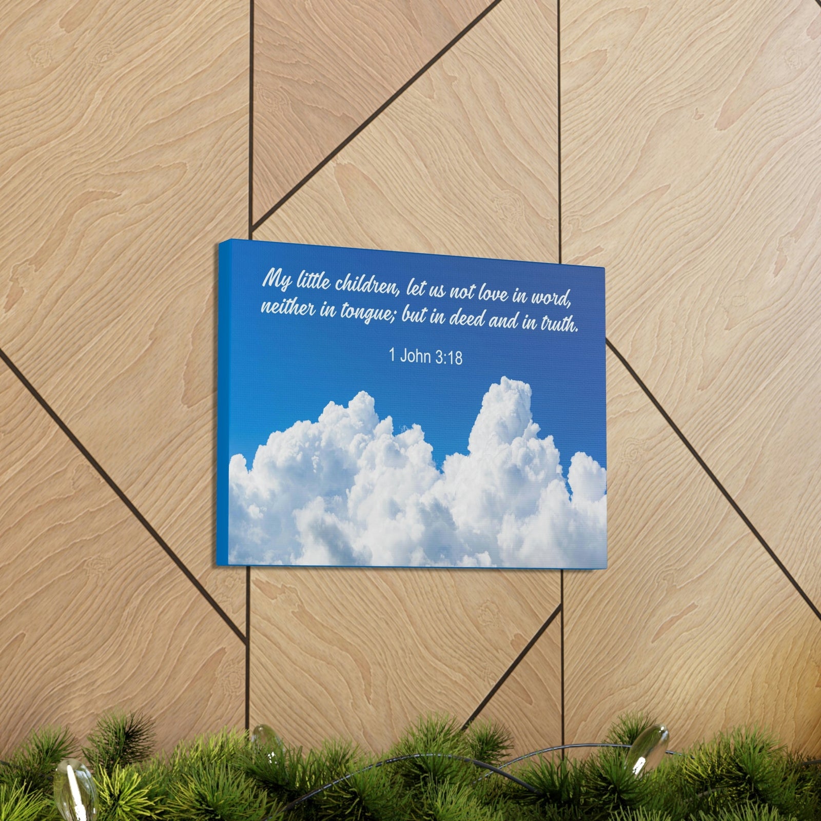 Scripture Walls My Little Children 1 John 3:18 Bible Verse Canvas Christian Wall Art Ready to Hang Unframed-Express Your Love Gifts