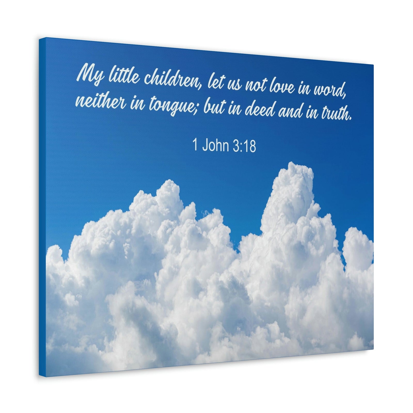 Scripture Walls My Little Children 1 John 3:18 Bible Verse Canvas Christian Wall Art Ready to Hang Unframed-Express Your Love Gifts