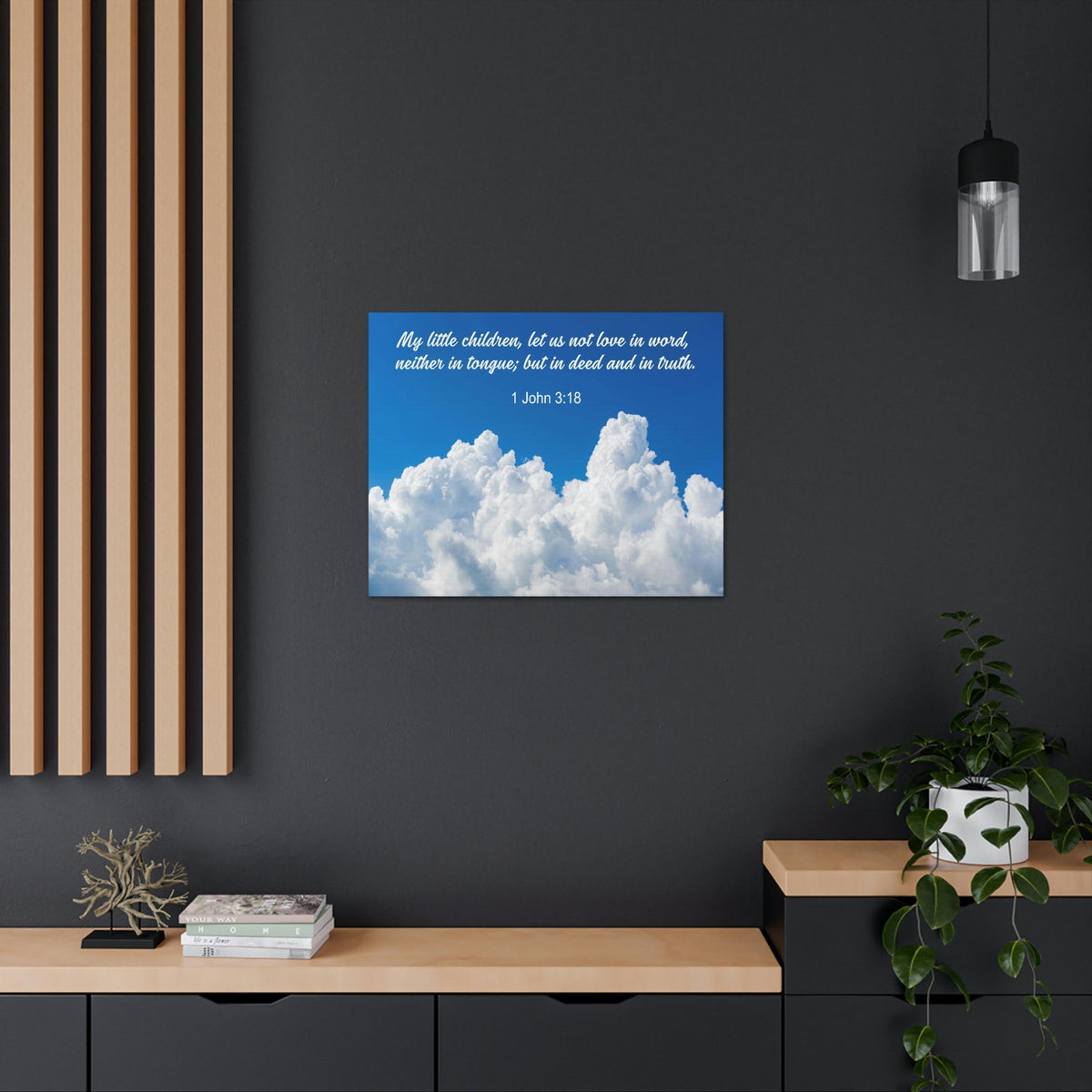 Scripture Walls My Little Children 1 John 3:18 Bible Verse Canvas Christian Wall Art Ready to Hang Unframed-Express Your Love Gifts
