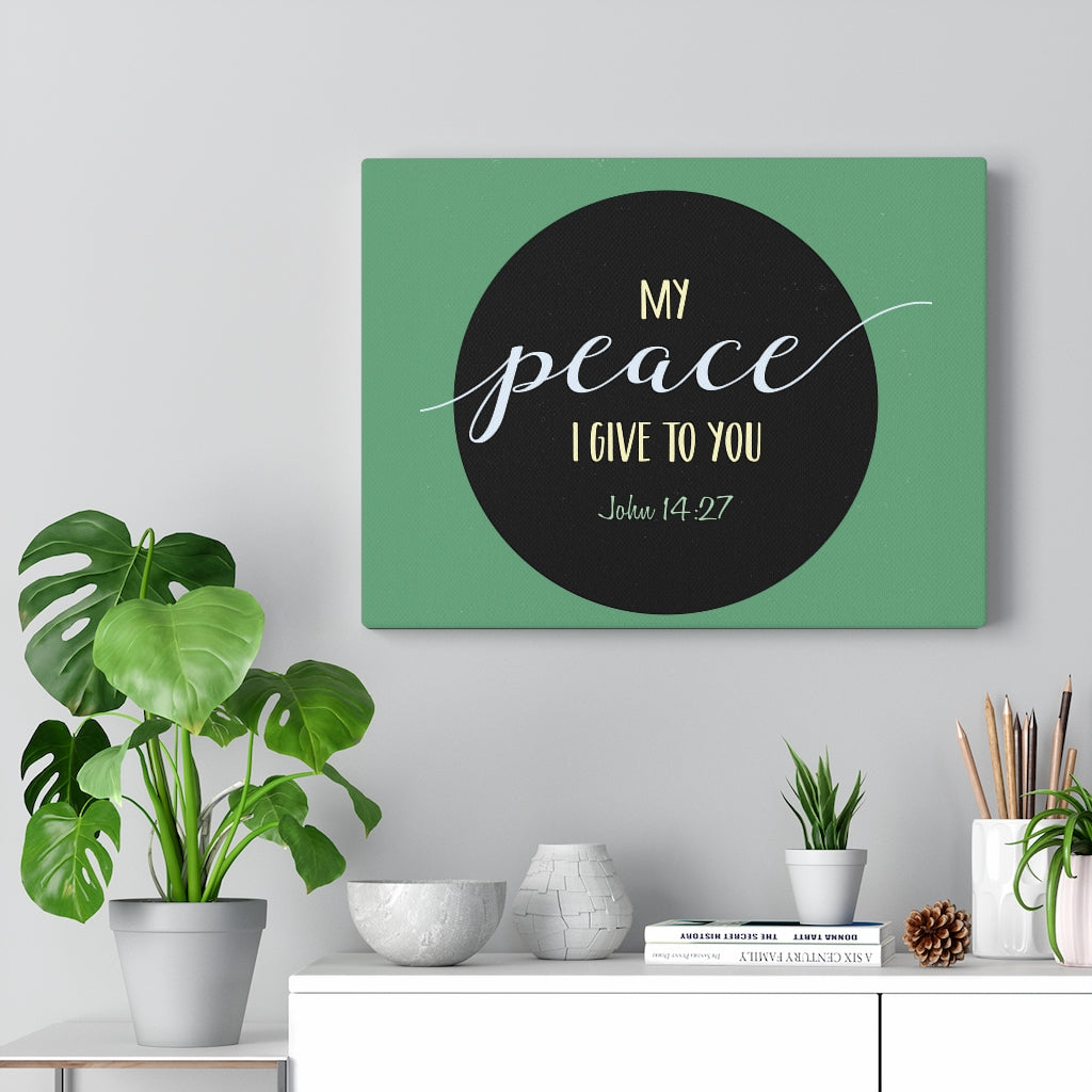 Scripture Walls My Peace I Give To You John 14:27 Bible Verse Canvas Christian Wall Art Ready to Hang Unframed-Express Your Love Gifts