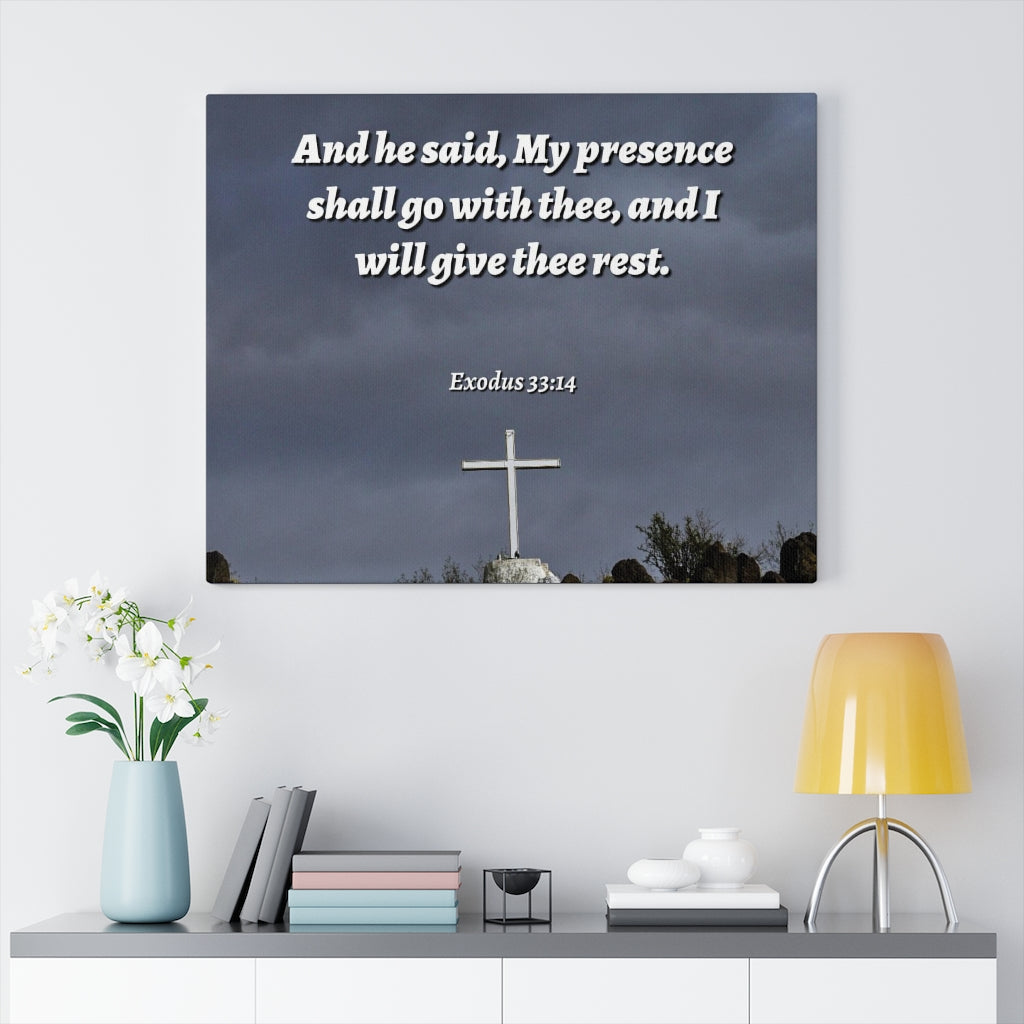 Scripture Walls My Presence Exodus 33:14 Bible Verse Canvas Christian Wall Art Ready to Hang Unframed-Express Your Love Gifts