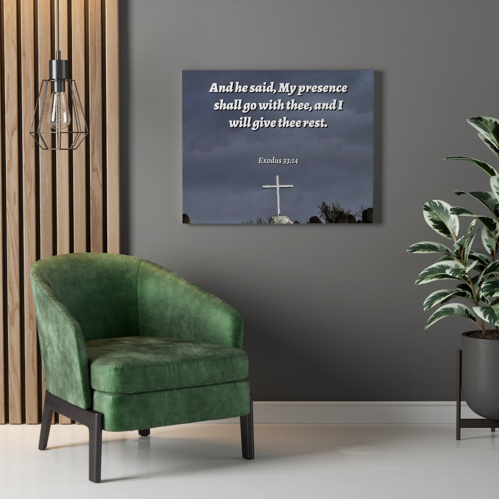 Scripture Walls My Presence Exodus 33:14 Bible Verse Canvas Christian Wall Art Ready to Hang Unframed-Express Your Love Gifts