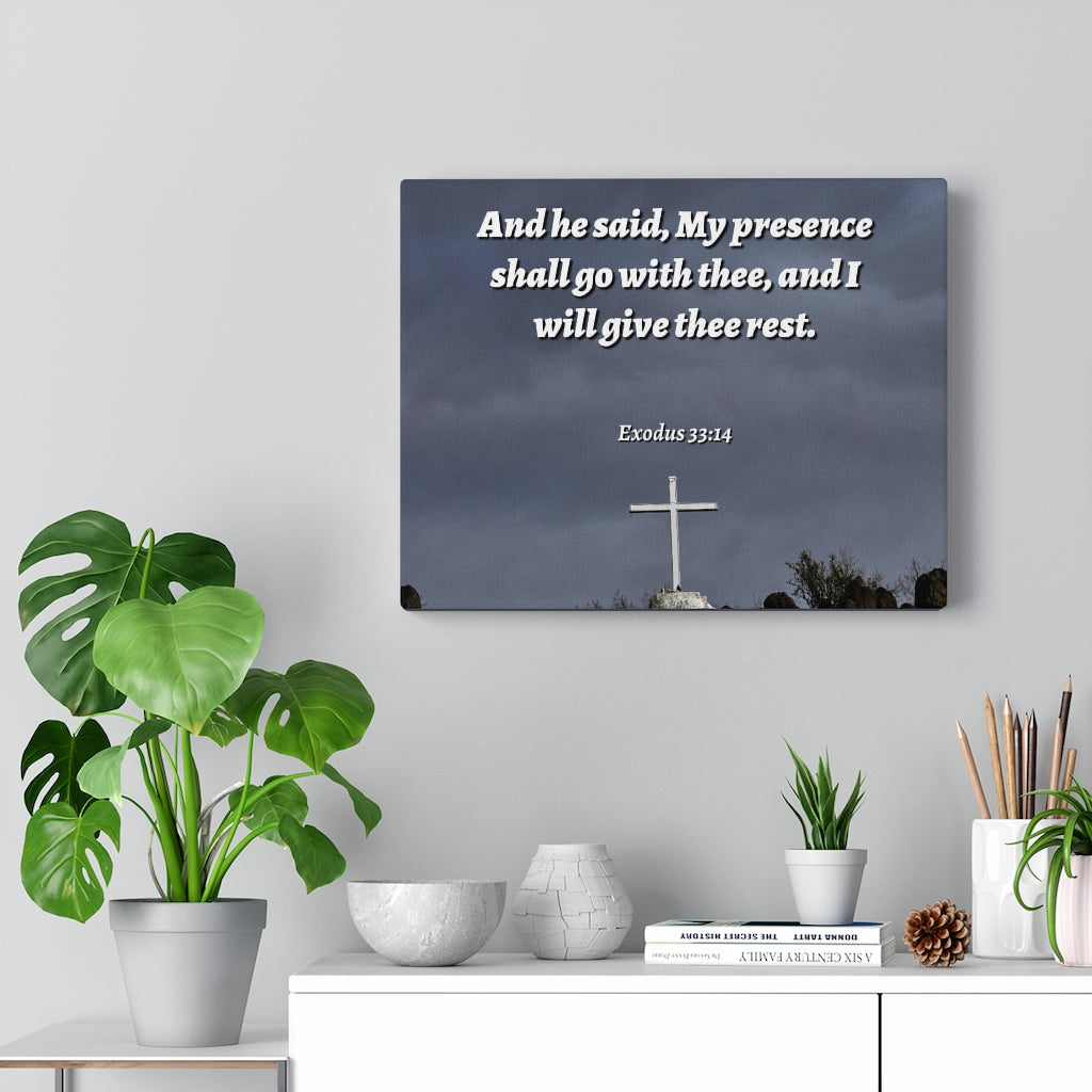 Scripture Walls My Presence Exodus 33:14 Bible Verse Canvas Christian Wall Art Ready to Hang Unframed-Express Your Love Gifts