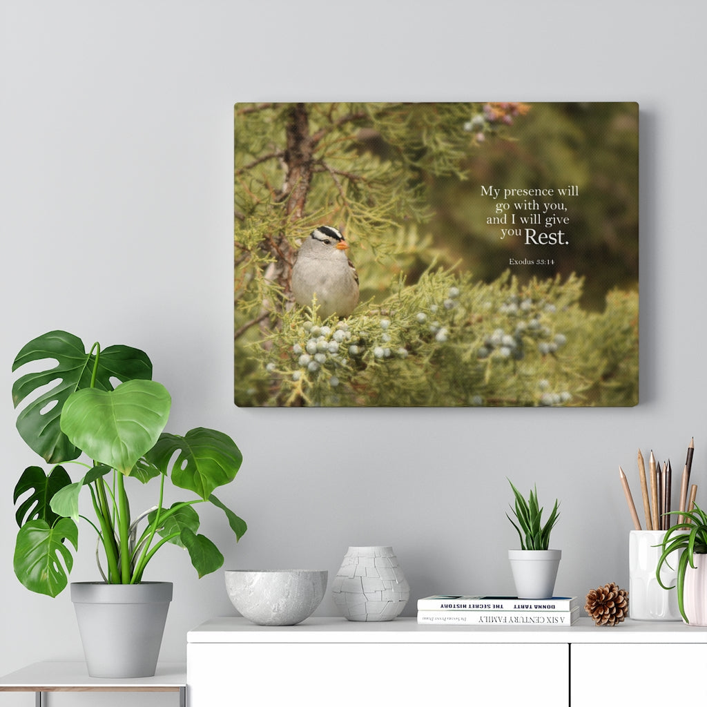 Scripture Walls My Presence Exodus 53:14 Bible Verse Canvas Christian Wall Art Ready to Hang Unframed-Express Your Love Gifts